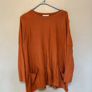 Staccato Rust Orange Long-Sleeve Pocket Tunic